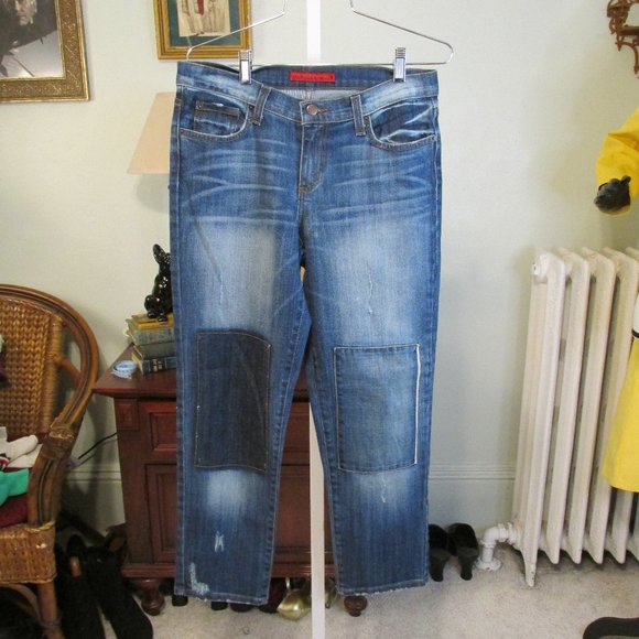 Distressed Patchwork Jeans - Picture 1 of 4